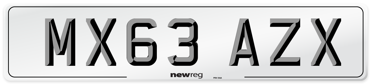 MX63 AZX Number Plate from New Reg